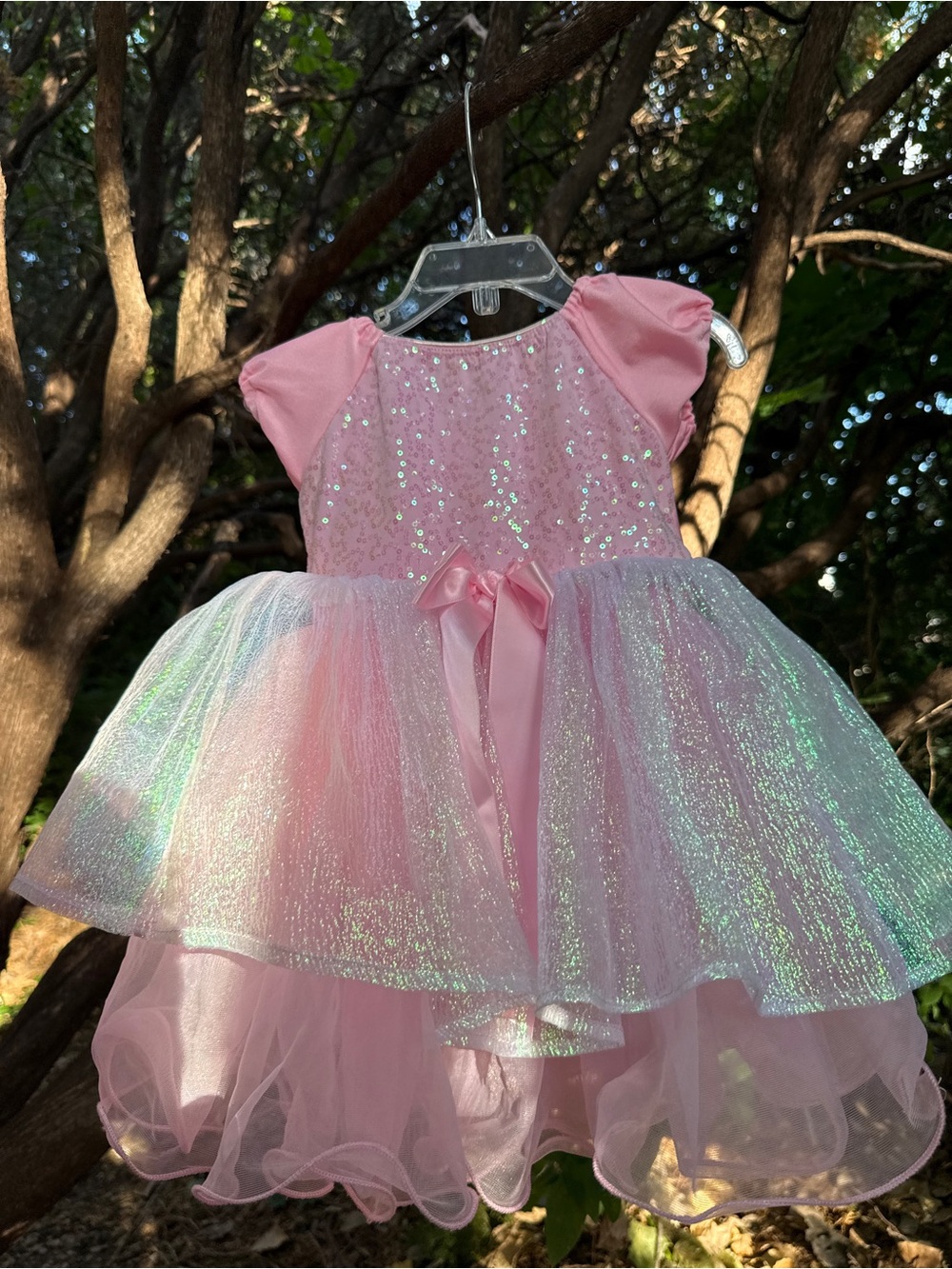 Pink Sequin Tulle Princess Fairy Kids Costume Dress